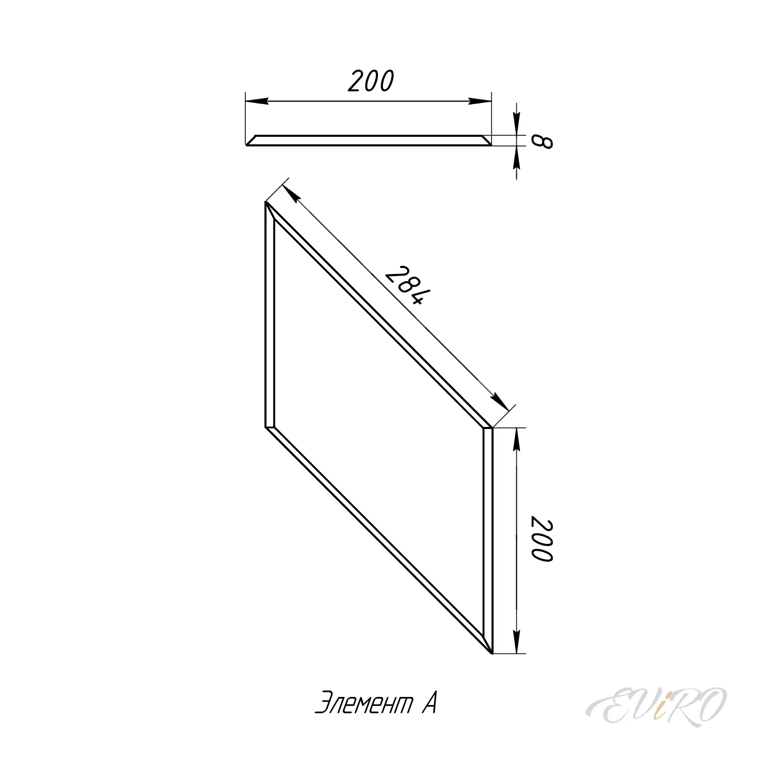 Гипсовая 3D панель EViRO Ромб